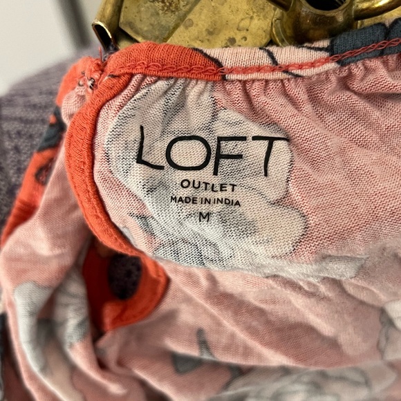 LOFT Red and White Short Sleeve Tee - Picture 7 of 7